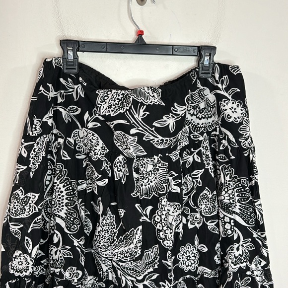 Lauren Ralph Lauren midi tiered flare floral print cotton skirt size L - Picture 5 of 10